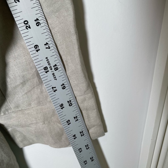 CHARLOTTE KELLOGG Palm Beach Margot Tunic Top Blouse 100% Linen Tunic Khaki Sz M - Picture 8 of 9